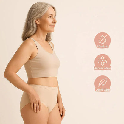 Culotte Anti-Fuite Taille Haute en Dentelle