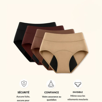 Culotte Anti-Fuite Taille Haute en Dentelle