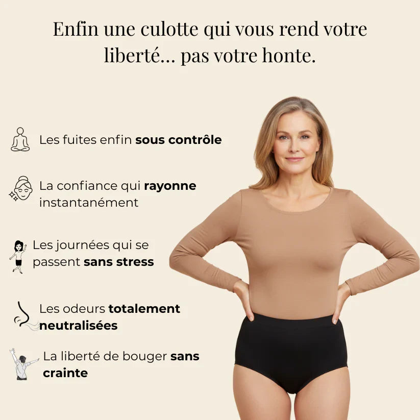 Culotte Anti-Fuite Taille Haute en Dentelle