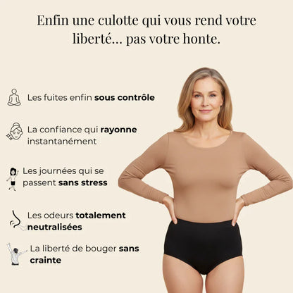 Culotte Anti-Fuite Taille Haute en Dentelle